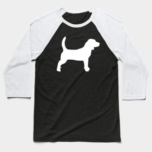 White Beagle Silhouette Baseball T-Shirt